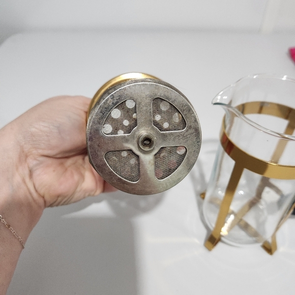 VINTAGE, PYREX Gold and Black French Press Coffee Maker - Picture 4 of 5